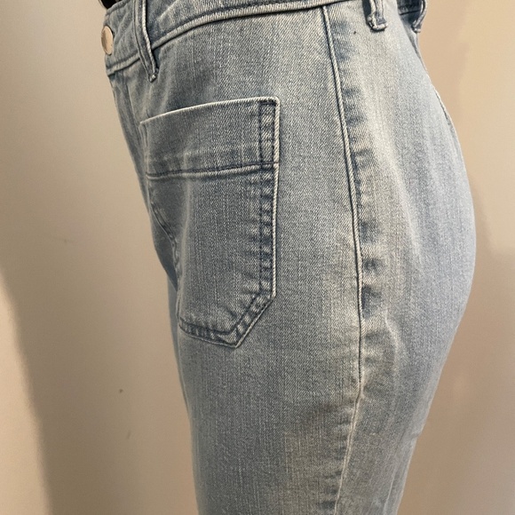Halston jeans cropped wide leg pocket detail cotton blue size 4 - Picture 4 of 6